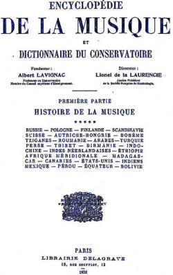 Encyclopdie de la Musique et Dictionnaire du Conservatoire, Premire Partie, Histoire de la Musique Vol. 5 par Albert Lavignac