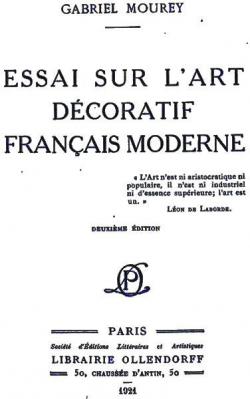 Essai sur l'art dcoratif franais moderne par Gabriel Mourey