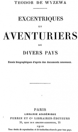 Excentriques et aventuriers de divers pays par Thodore de Wyzewa