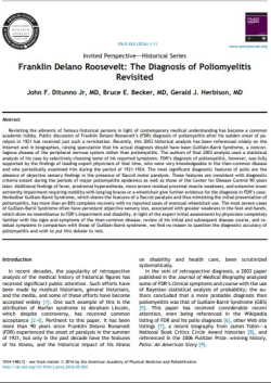 Franklin Delano Roosevelt: The Diagnosis of Poliomyelitis Revisited par John F. Ditunno Jr