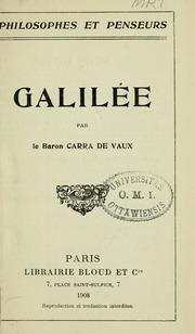 Galile - Philosophes et Penseurs par Bernard Carra de Vaux
