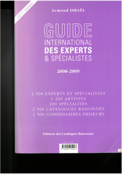 Guide international des experts et spcialistes 2008-2009 par Armand Isral