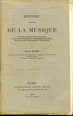 Histoire abrge de la Musique par Henry Boyer