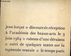 Discours de rception  l'Acadmie des Beaux-arts par Jean Lurat