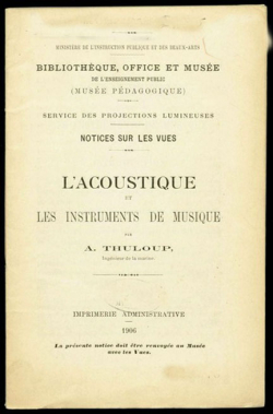 L'Acoustique et les instruments de musique par mile Adrien Albert Thuloup