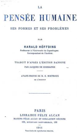 La pense humaine par Harald Hffding