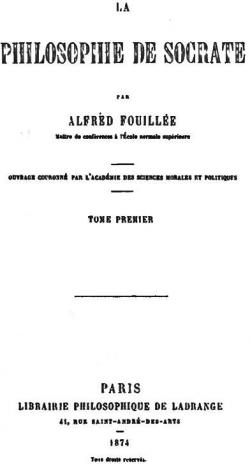 La philosophie de Socrate, tome 1 par Alfred J.E. Fouille