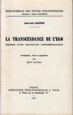 La Transcendance de l'go par Jean-Paul Sartre