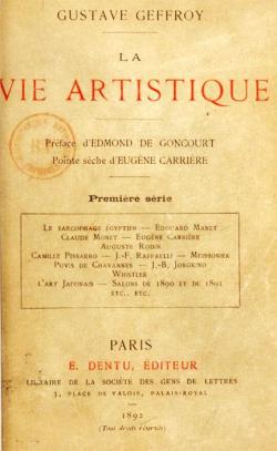 La vie artistique, tome 1 par Gustave Geffroy