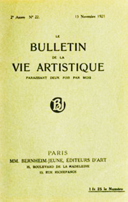 Le Bulletin de la Vie Artistique, 2e anne No. 22 - 15 Novembre 1921 par Flix Fnon