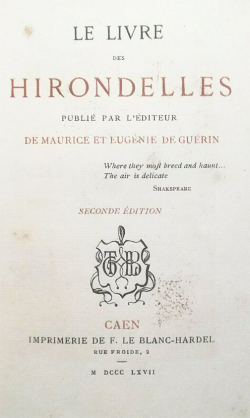 Le Livres des Hirondelles par Maurice de Gurin