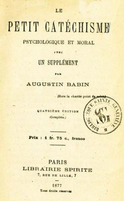 Le petit catchisme psychologique et moral par Augustin Babin