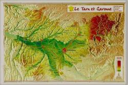 Le Tarn et Garonne : Carte en relief par  Institut gographique national