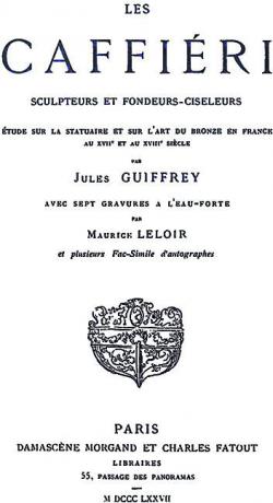 Les Caffiri, sculpteurs et fondeurs-ciseleurs par Jules Guiffrey