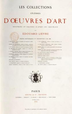 Les Collections Clbres d'Oeuvres d'Art Dessines et Graves d'aprs les Originaux par Edouard Livre