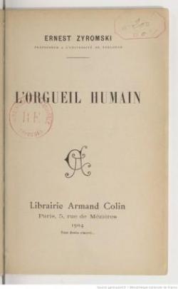 L'orgueil humain (1904) par Ernest Zyromski