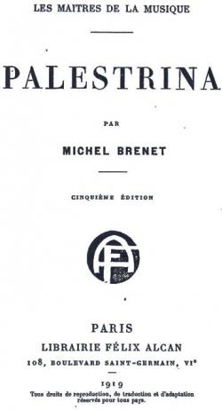 Palestrina - Les Matres de la Musique par Michel Brenet