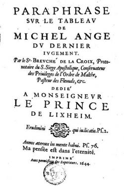 Paraphrase sur le tableau de Michel-Ange, Le Jugement Dernier par Edmond Breuch de La Croix