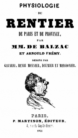 Physiologie du rentier de Paris par Honor de Balzac