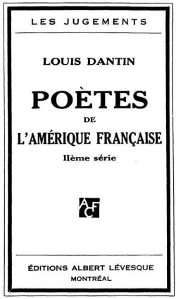 Potes de l'Amrique franaise, tome 2 par Louis Dantin