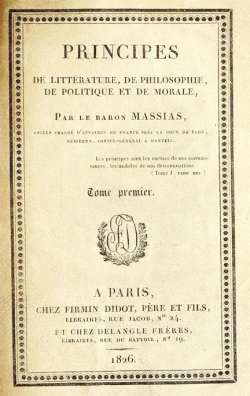Principes de littrature, de philosophie, de politique et de morale, tome 1 par Nicolas Massias
