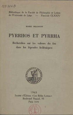 Pyrrhus et Pyrrha par Marie Delcourt
