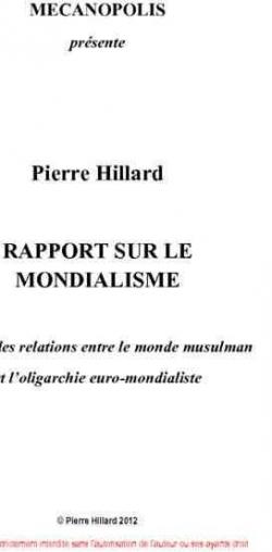 Rapport sur le mondialisme par Pierre Hillard