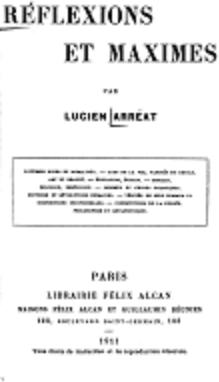 Rflexions et maximes, par Lucien Arrat par Lucien Arrat