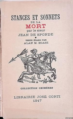 Stances et sonnets de la mort par Jean de Sponde