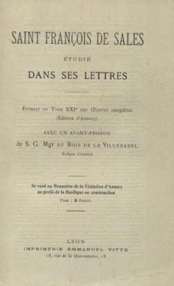 Saint Franois de sales tudi dans ses lettres par  Mgr du Bois de la Vilerabel