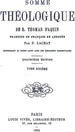 Somme thologique, tome 10 par Saint Thomas d'Aquin