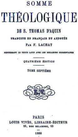 Somme thologique, tome 7 par Saint Thomas d'Aquin