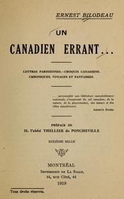 Un Canadien errant par Ernest Bilodeau