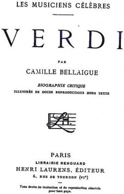 Verdi - Les Musiciens Clbres par Camille Bellaigue