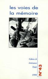 Cahiers de Littrature Orale - n43 par Nicole Belmont