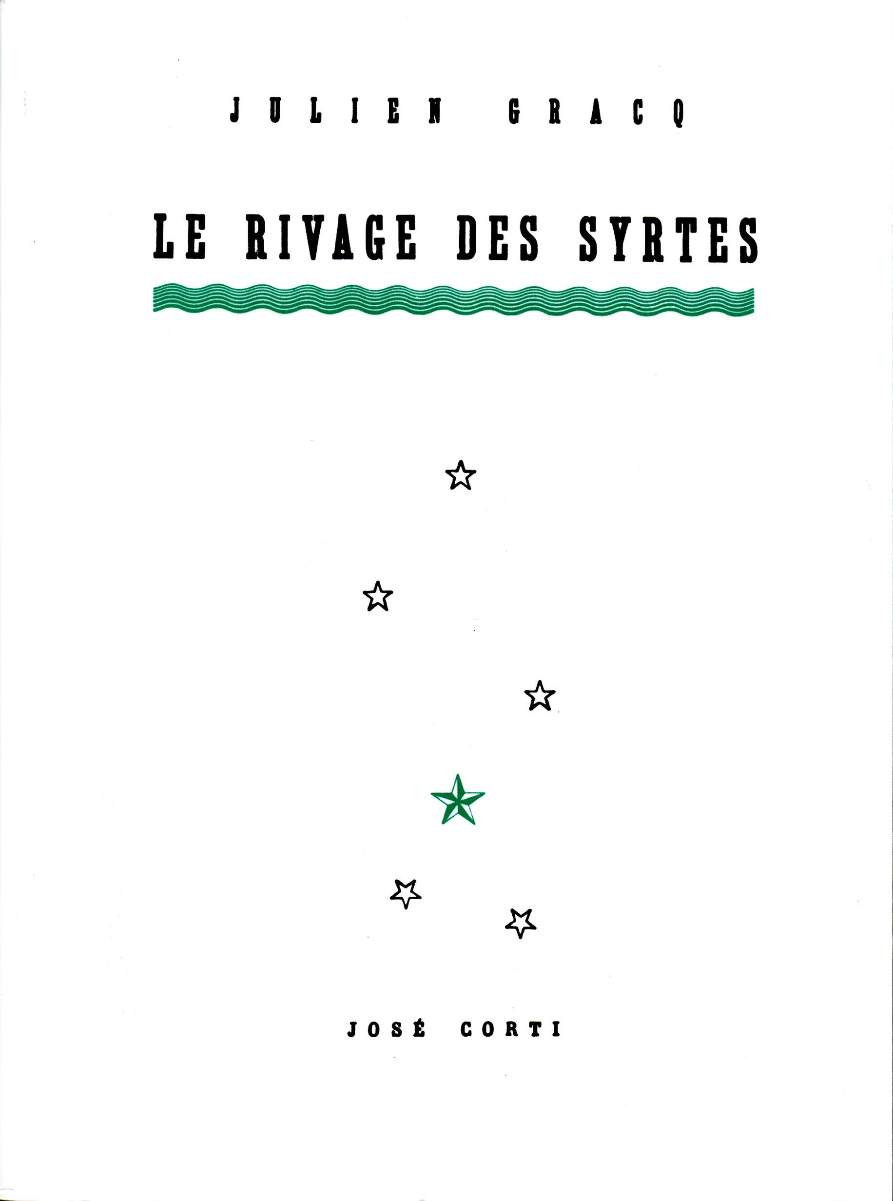 Le Rivage des Syrtes par Julien Gracq