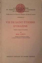 Vie de Saint Etienne d'Obazine par Michel Aubrun