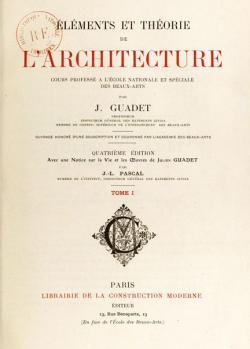 lments et thorie de l'architecture, tome 1 par Julien Guadet