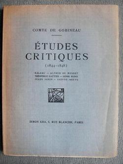 tudes Critiques (1844-1848) par Arthur de Gobineau