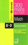 300 mots pour russir - Dictionnaire Math 6 - 3 par Boursin