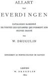 Allart Van Everdingen; Catalogue Raisonn de toutes les Estampes qui forment son oeuvre grav par Drugulin