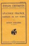 Anatole France, critique de son temps par Seillires