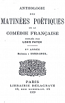 Anthologie des matines potiques de la Comdie Franaise. tome 1 : 1920-1921. par Payen