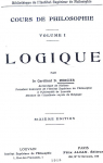 Cours de Philosophie vol 1 Logique par Mercier