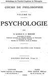 Cours de Philosophie vol 3 La psychologie  tome 2 - De la vie intellective ou raisonnable par Mercier