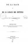 De la race et de la langue des Hittites par Lanstsheere