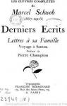 Derniers Ecrits suivi de Lettres  sa Famille par Champion