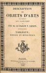 Description des Objets d'Arts qui composent le Cabinet de feu M. Le Baron V. Denon - Tableaux, dessins et Miniatures par Denon