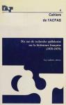 Dix ans de recherche québécoise sur la littérature française par Laflèche