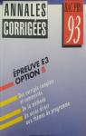 Epreuve e3 option b bac pro annales corriges 93 par Hatier